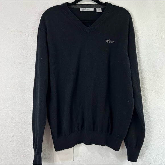 Gregnorman long sleeve V-neck sweater black size:L - Picture 2 of 13